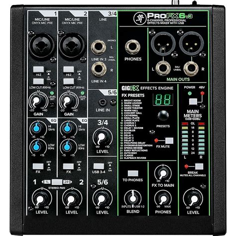 Mackie Profx6v3 6 Channel Professional Effects Mixer With Usb Walmart