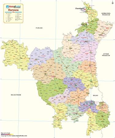 Haryana Detailed Political Map Edition W X H Amazon