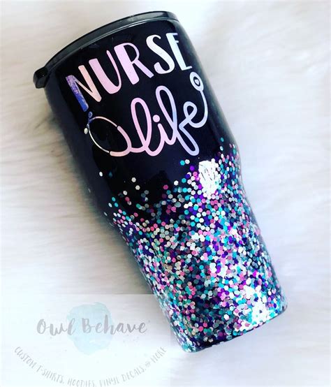 Nurse Life Glitter Tumbler Tumbler Cups Diy Yeti Cup Designs