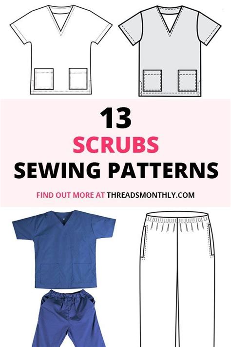 Free Scrubs Uniform Sewing Pattern Pdf Printable Medical Surgical Style Nursing Scrubs