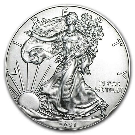 2021 American 1 Oz Silver Eagle 1 Coin 999 Fine Silver Bu Type 1