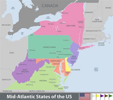 Mid Atlantic United States Worldatlas