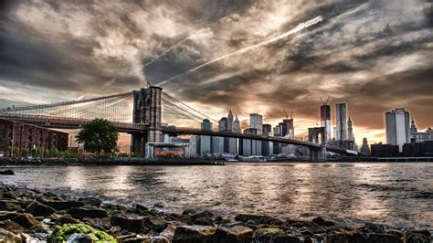 Brooklyn Bridge Sunset Hd Desktop Wallpaper 23406 Baltana