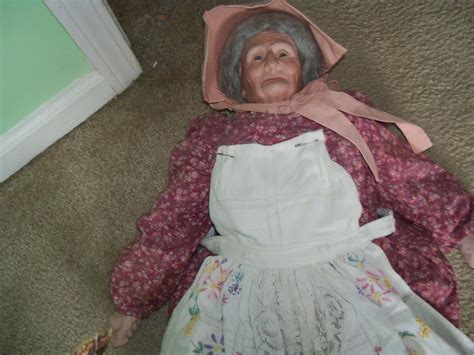 Vintage Granny Doll Realistic Cloth With Ceramic Hands Arms Feet