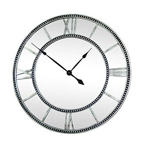 Melody Maison Large Mirrored Skeleton Style Wall Clock With Roman