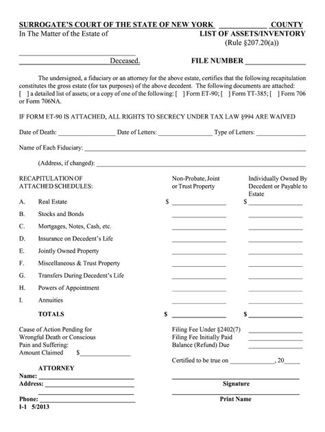 Inventory Of Assets Rule 207 20 Instructions Fill Out And Sign Online