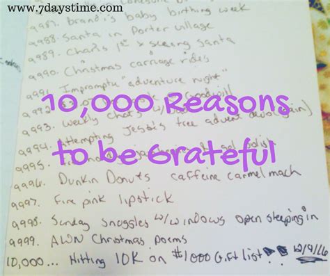 10000 Reasons To Be Grateful 7 Days Time