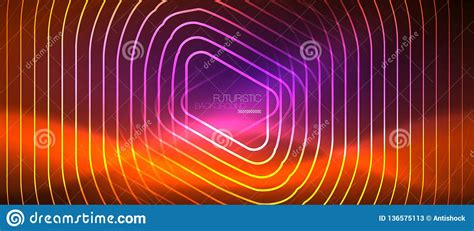 Color Shiny Neon Lights Background With Abstract Lines Stock Vector