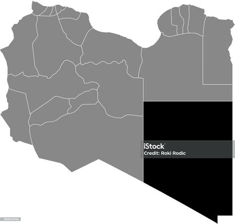 Location Map Of The Kufra District Of Libya Stock Illustration