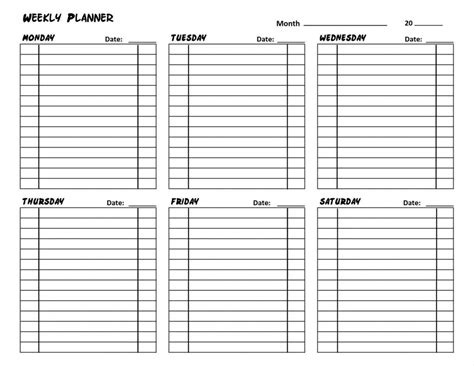 Task Planning Calendar Printable Blank Weekly Planner And Schedule