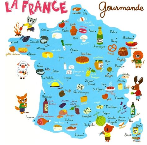 Autour De La Gastronomie Carte La France Gourmande
