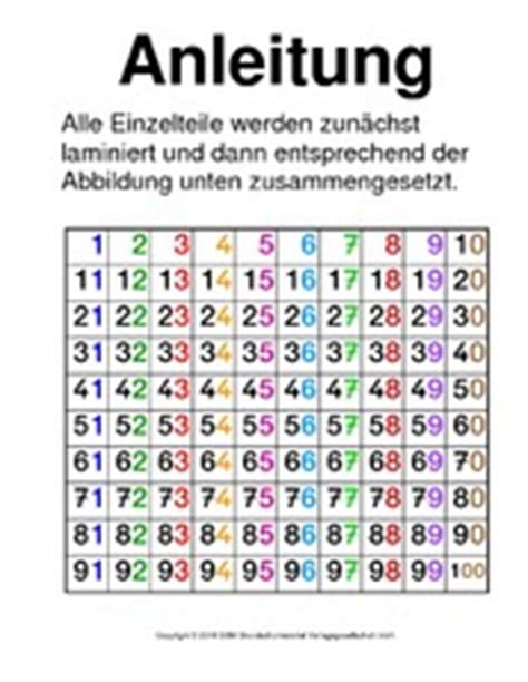 Tausenderbuch ausdrucken / tausenderbuch klein. Hundertertafel - Mathe Klasse 2 - Grundschulmaterial.de