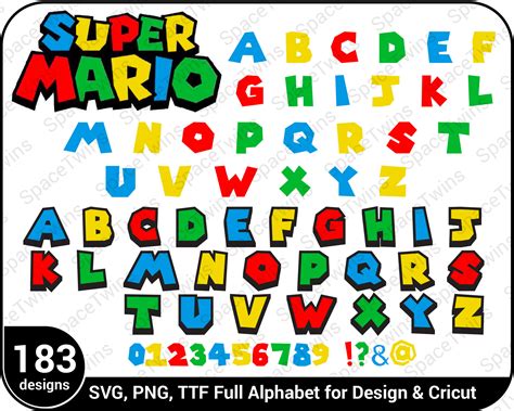 Art And Collectibles Mario Super Mario Font Png Mario Birthday Cricut Cut