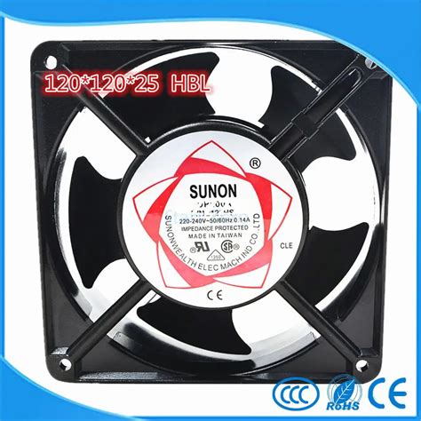 Sunon 12025 Hbl Axial Flow Fan Ac220v Cooling Fan Blower 12012025mm Double Ball Bearing New