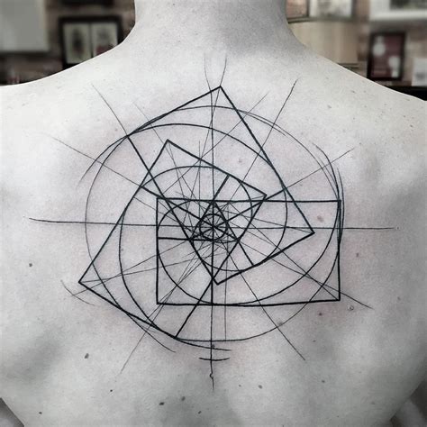 Geometric Spiral Center Back Piece Best Tattoo Design Ideas