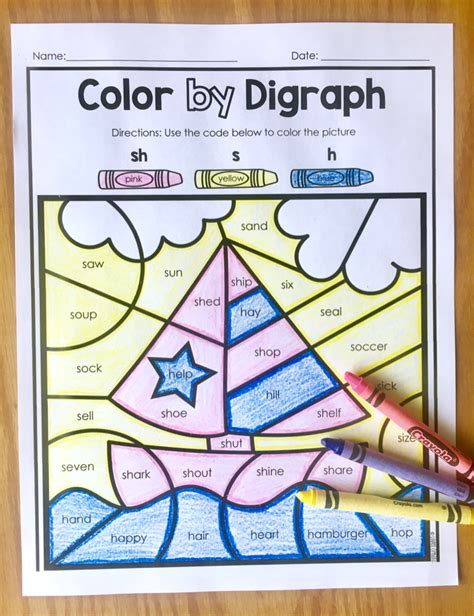 Kindergarten Or First Grade Color By Digraph Activity Perfect For