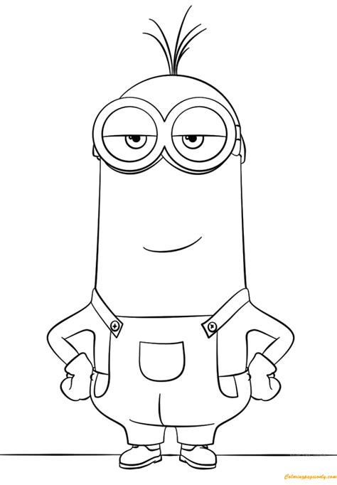 Minion Kevin Coloring Page Free Printable Coloring Pages