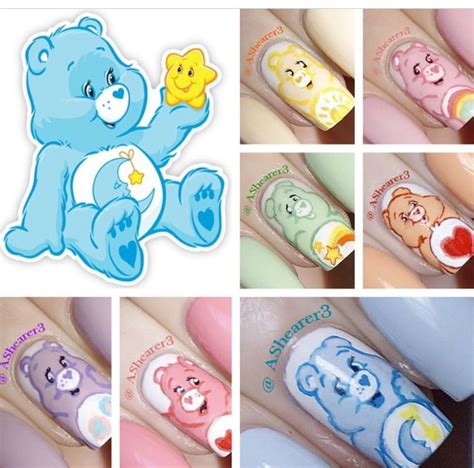 care bears bears nails disney acrylic nails nail art disney
