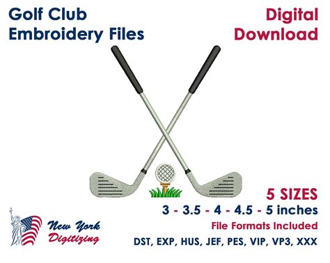 Golf Embroidery Designs Golf Club Embroidery Files Golf Etsy Uk