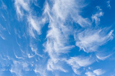 White Clouds On Bright Blue Sky In Winter Stock Image Image Of Winter