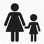 Icon Mother Daughter Holding Icons Drawing Silhouette