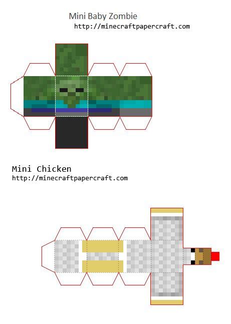 Papercraft Mini Chicken Jockey Minecraft Printables Minecraft