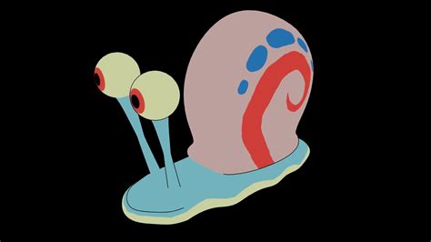 3d Model Gary The Snail Spongebob Vr Ar Low Poly Rigged Cgtrader