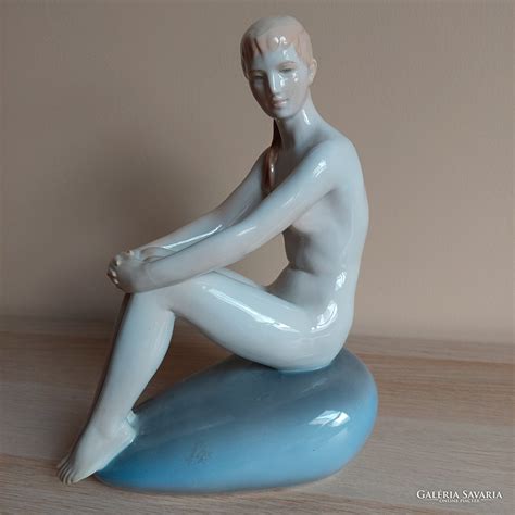 A rare collector s Turkish János Zsolnay female nude figure sitting on