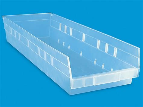 Clear Plastic Shelf Bins 8 12 X 24 X 4 S 23452 Uline