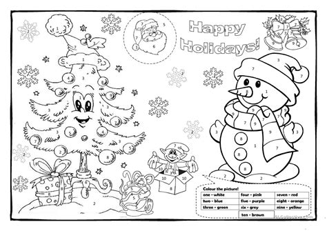 Christmas colouring 1! - English ESL Worksheets for distance learning