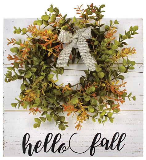 Hello Fall Wreath Pallet Plaque Crafts Direct