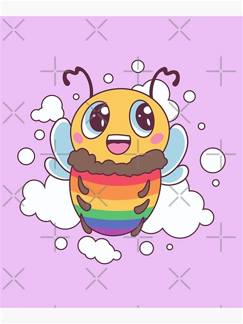 Lgbt Proud Rainbow Bee Gay Pride Bees Poster For Sale By Drosoman