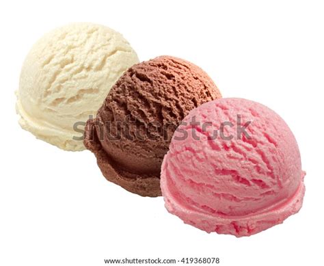 Vanilla Strawberry Chocolate Mixed Ice Cream 스톡 사진 Shutterstock