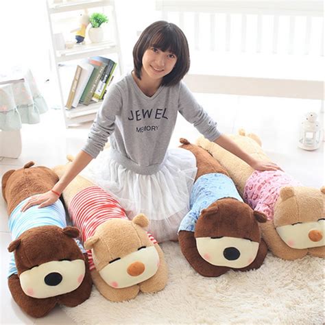 Fancytrader Lovely Soft Lying Bear Plush Pillow Toy Giant Cute Stuffed