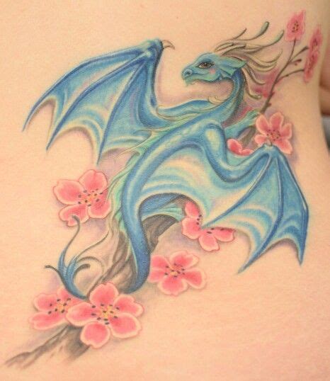 My Feminine Dragon On A Cherry Blossom Branch Tattoo Love It Branch