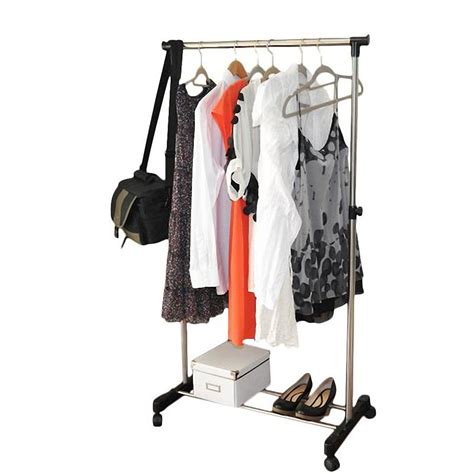 Clothing Garment Rack Single Bar Vertical And Horizontal Stretching