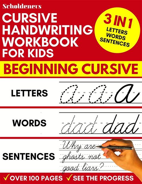 Cursive Handwriting Workbook For Kids 3 In 1 Writing Practice Book To