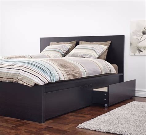 Find everything from bed frames and mattresses to day beds, bunk beds, headboards and bed storage in lots of styles. Black-brown IKEA MALM bed frame with 2 storage boxes ...