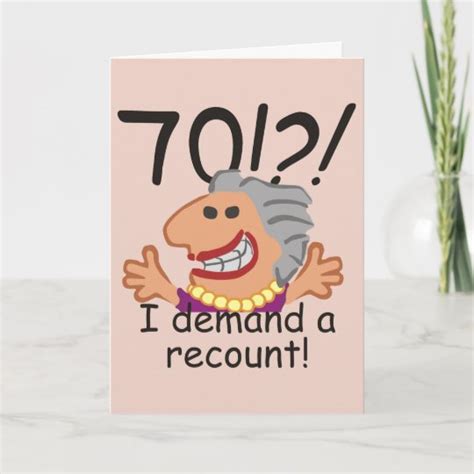 Funny Recount 70th Birthday Card