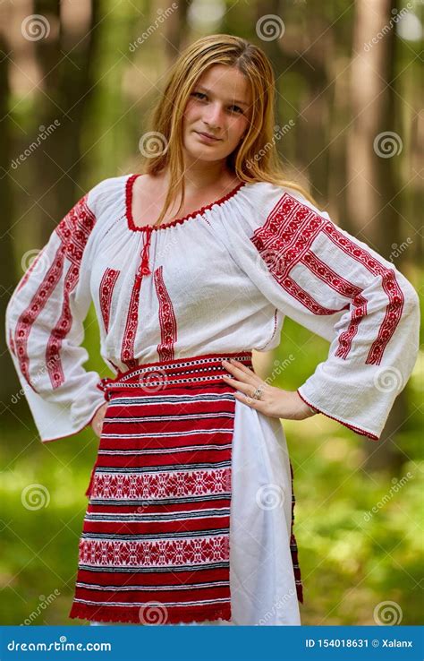 girl in traditional romanian costume stock image image of national embroidery 154018631