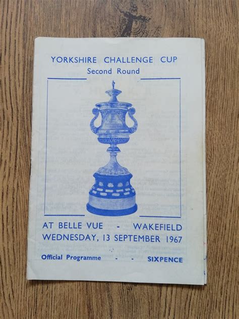 Wakefield Trinity V Hull Kr Sept 1967 Yorkshire Cup Rl Programme