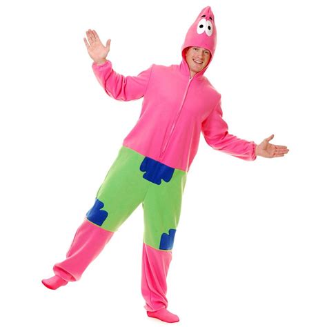 Patrick Star Adult Costume Spongebob Squarepants Fish Pink Starfish Fun