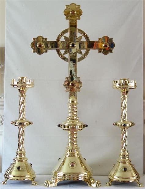 Brass Gothic Altar Set