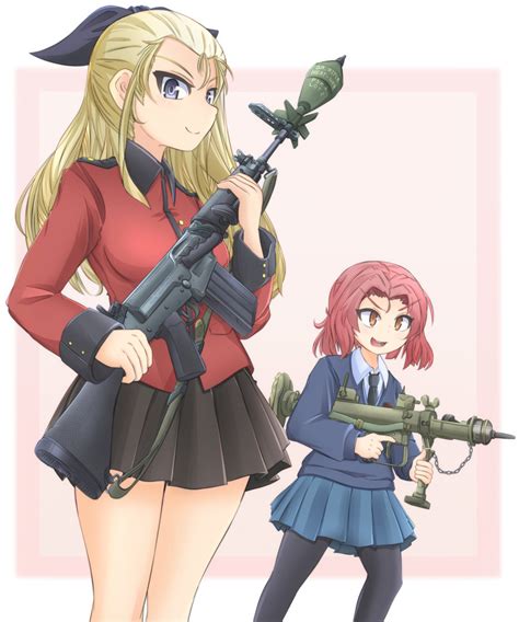 the big imageboard tbib 2girls absurdres assam girls und panzer battle rifle black legwear