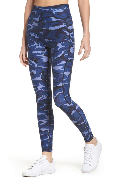 Hpe High Waist Camo Leggings In Blue Camo Modesens