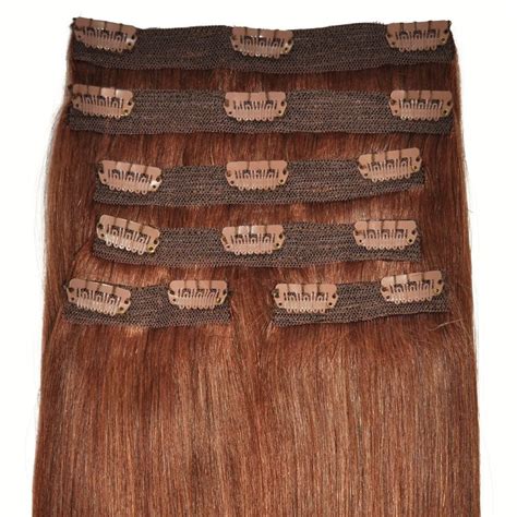 Auburn 33 Super Thick Clip In Human Hair Extensions