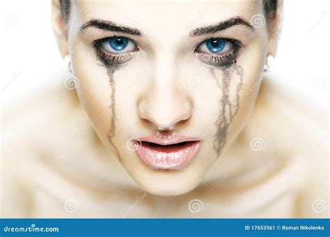 Portrait Of The Crying Girl Stock Image Image Of Eyes Elegant 17653561