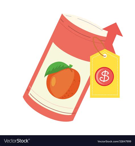 Canned Food Price Increase Cartoon Royalty Free Vector Image
