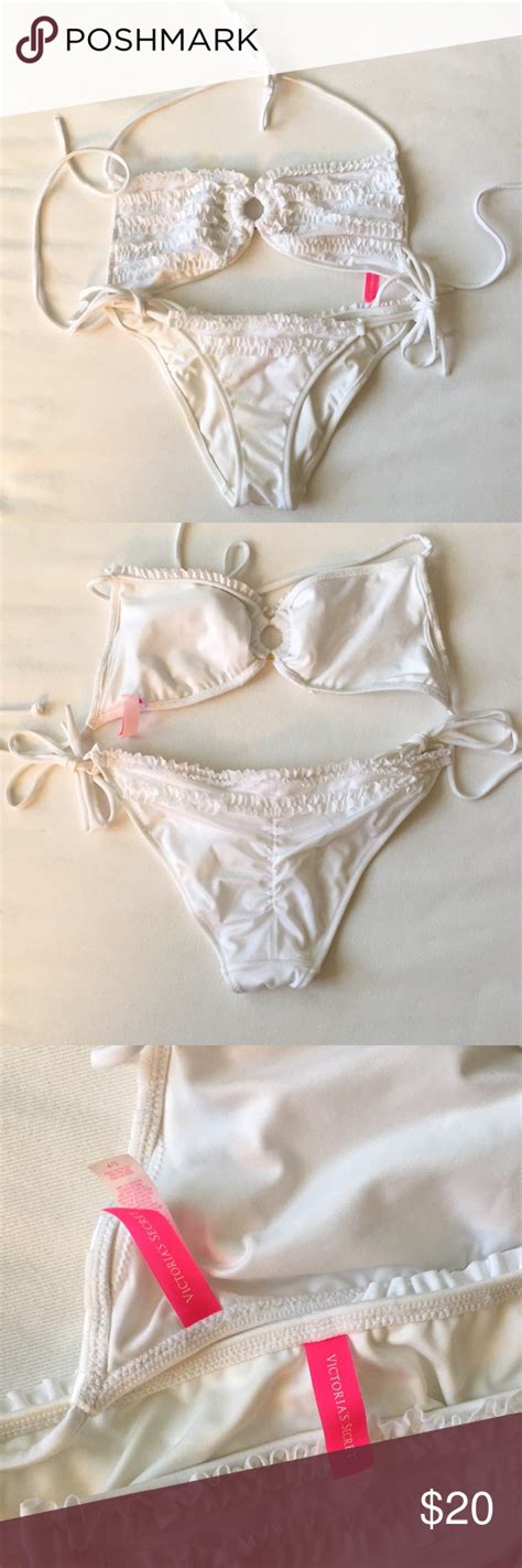 Vs Cute White Ruffle Bikini Bikinis Ruffled Bikini White Bikinis