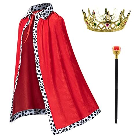 King Costume For Kids Robe Crown Scepter Set Boys Royal Prince Cape